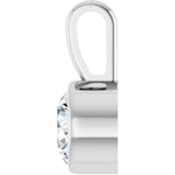14K White Gold 1/3 CT Lab-Grown Diamond Bezel-Set Solitaire Pendant