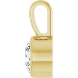 14K Yellow Gold 1/3 CT Lab-Grown Diamond Bezel-Set Solitaire Pendant