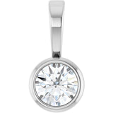 Platinum .06 CT Natural Diamond Bezel-Set Solitaire Pendant