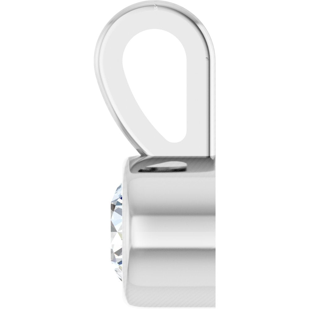Platinum .06 CT Natural Diamond Bezel-Set Solitaire Pendant
