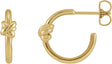 14K Yellow Knot Hoop Earrings