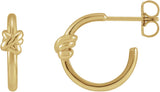 14K Yellow Knot Hoop Earrings