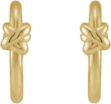 14K Yellow Knot Hoop Earrings
