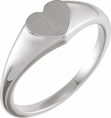 Sterling Silver Heart Signet Ring