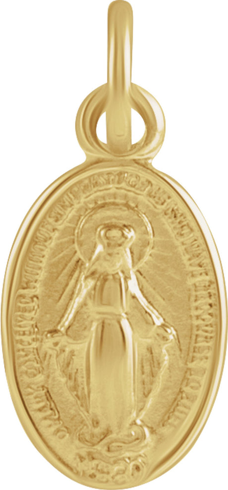 14K Yellow Gold 12x8 mm Oval Miraculous Medal