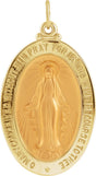 18K Yellow Gold 29x20 mm Oval Miraculous Medal