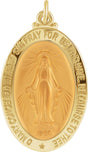 14K Yellow 26x18 mm Oval Miraculous Medal