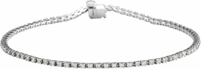 14K White Gold 1 CTW Natural Diamond Line 7 1/4" Bracelet