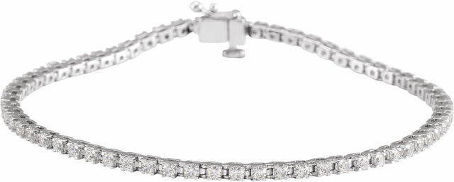 14K White 2 CTW Natural Diamond Line 7 1/4" Bracelet