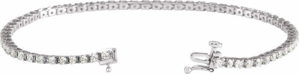 14K White Gold 2 CTW Natural Diamond Line 7 1/4" Bracelet