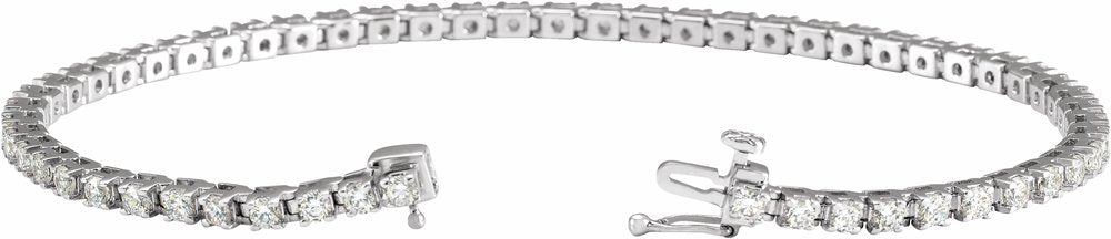 14K White 3 CTW Natural Diamond Line 7 1/4" Bracelet