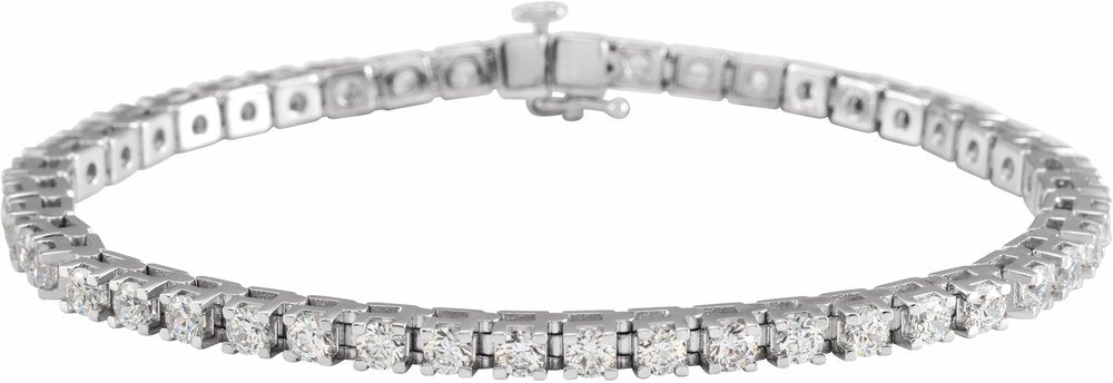 14K White 5 CTW Lab-Grown Diamond Line 7 1/4" Bracelet