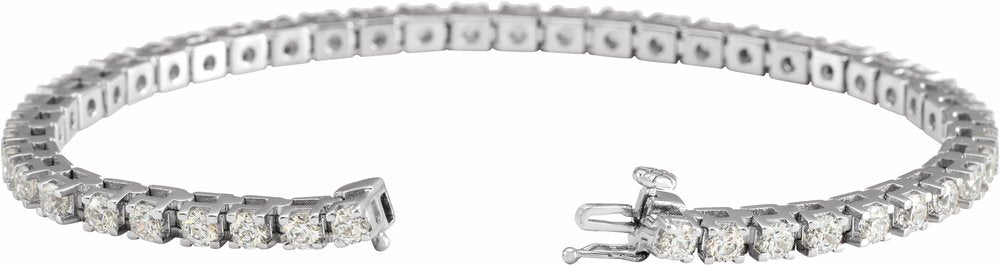 14K White Gold 5 CTW Lab-Grown Diamond Line 7 1/4" Bracelet