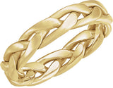 14K Yellow Gold 4.5 mm Hand-Woven Band Size 9.5