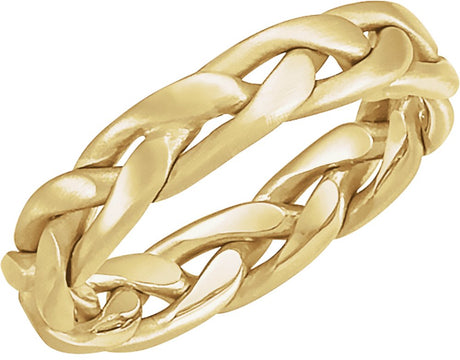 14K Yellow Gold 4.5 mm Hand-Woven Band Size 9.5
