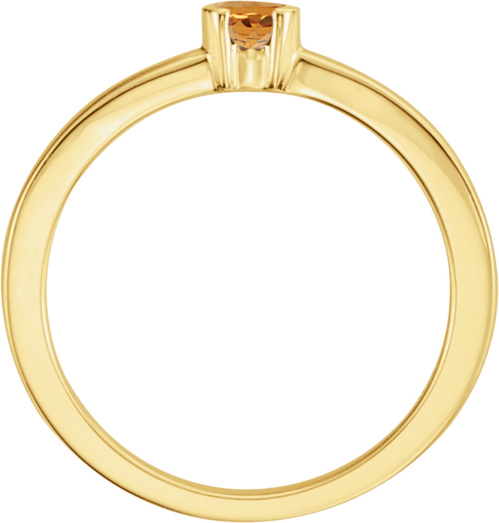 14K Yellow Natural Citrine Family Stackable Ring