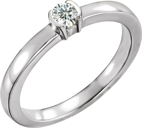 14K White 1/5 CTW Natural Diamond Family Stackable Ring