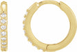 14K Yellow Gold 1/8 CTW Natural Diamond Hinged 12.5 mm Hoop Earrings