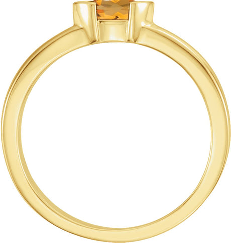 14K Yellow Gold Natural Citrine Stackable Family Ring