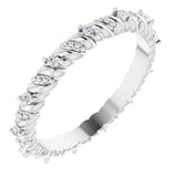 14K White 1/10 CTW Natural Diamond Eternity Band Size 6