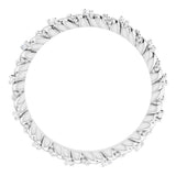 14K White 1/10 CTW Natural Diamond Eternity Band Size 6