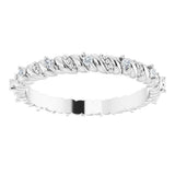 14K White 1/10 CTW Natural Diamond Eternity Band Size 6