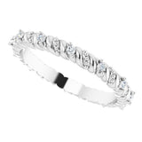 14K White 1/10 CTW Natural Diamond Eternity Band Size 6