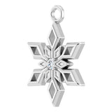 14K White .01 CT Natural Diamond Snowflake Dangle