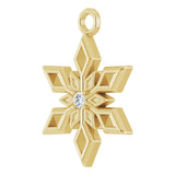 14K Yellow .01 CT Natural Diamond Snowflake Dangle