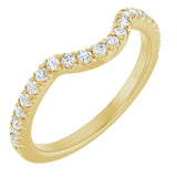 14K Yellow 1/4 CTW Natural Diamond French-Set Contour Band