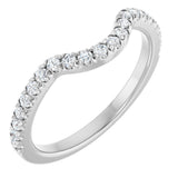 14K White Gold 1/3 CTW Lab-Grown Diamond French-Set Contour Band