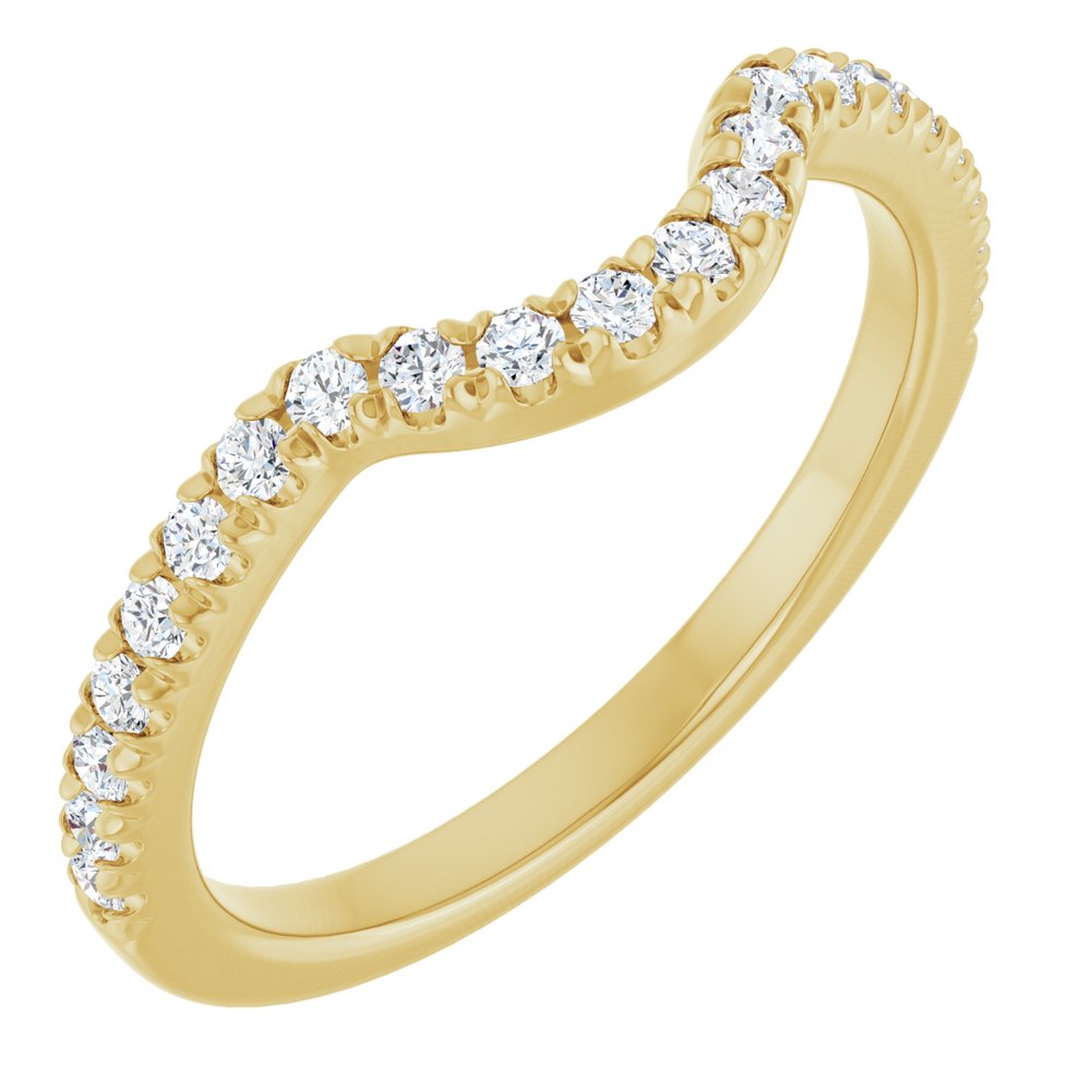 14K Yellow Gold 1/4 CTW Lab-Grown Diamond French-Set Contour Band