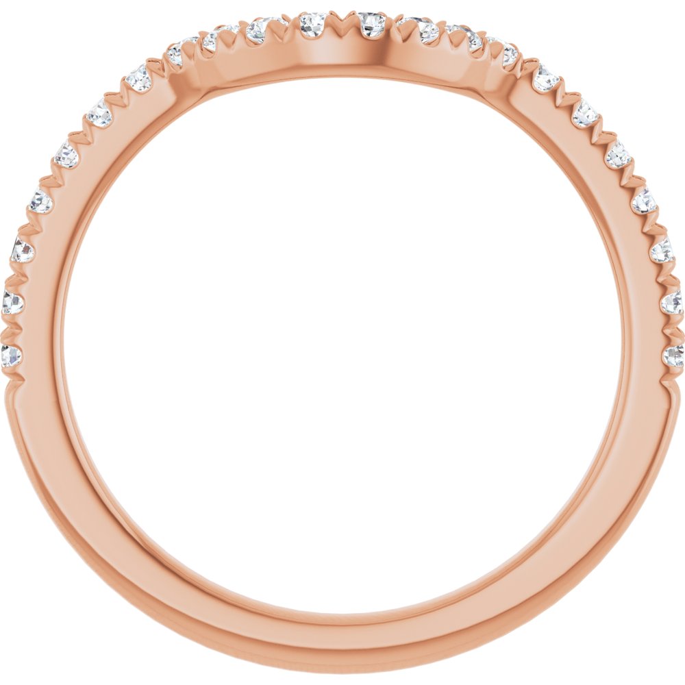 14K Rose 1/4 CTW Natural Diamond French-Set Contour Band