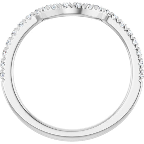14K White 1/3 CTW Natual Diamond French-Set Contour Band