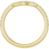 14K Yellow 1/3 CTW Natual Diamond French-Set Contour Band