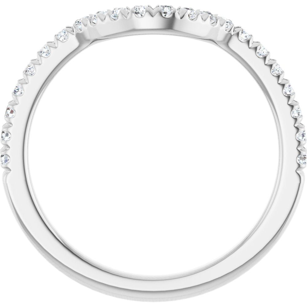 14K White 1/4 CTW Lab-Grown Diamond French-Set Contour Band