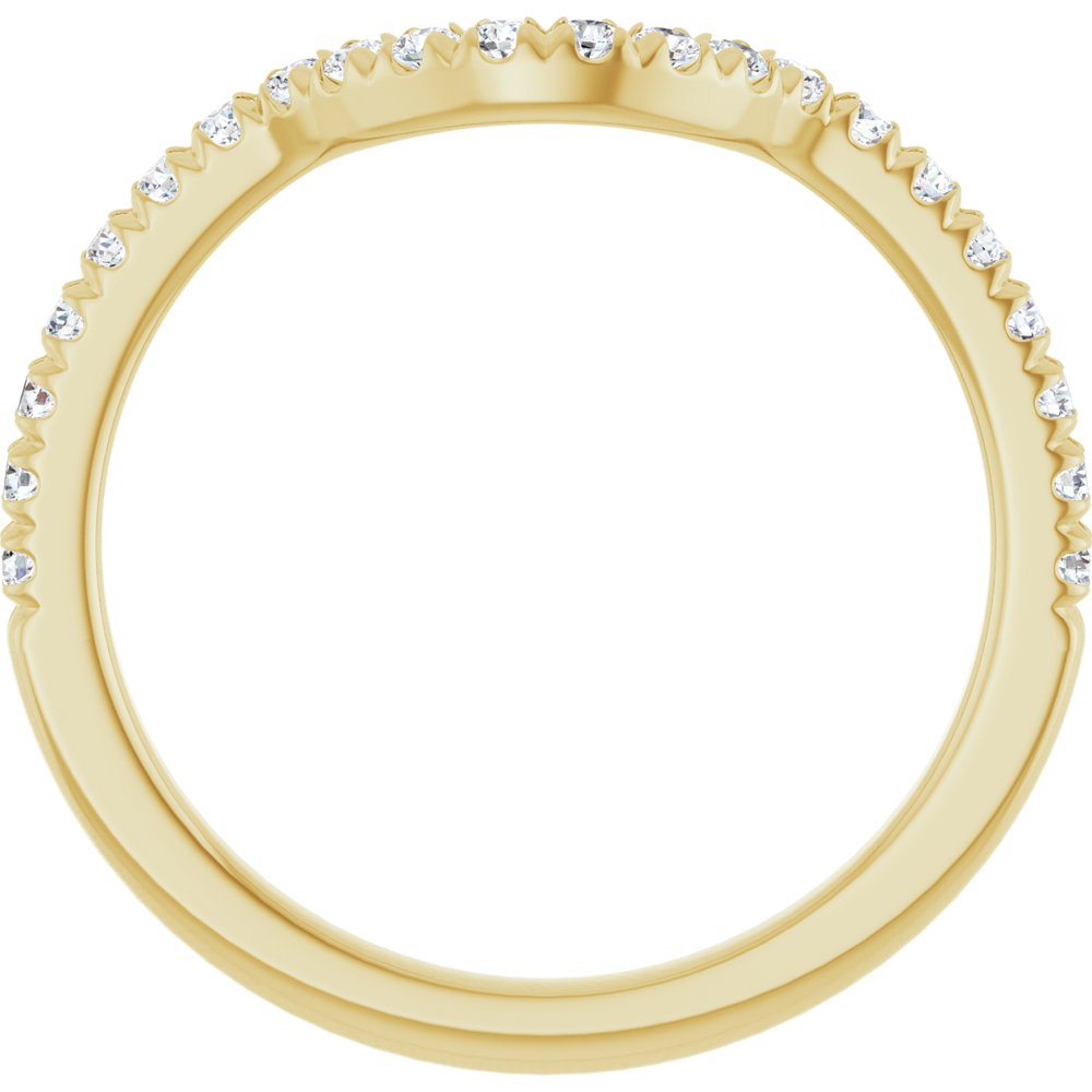 14K Yellow 1/4 CTW Lab-Grown Diamond French-Set Contour Band