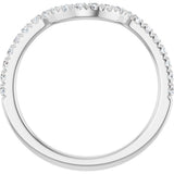 14K White Gold 1/3 CTW Lab-Grown Diamond French-Set Contour Band