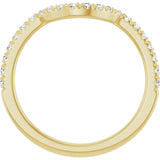 14K Yellow 1/4 CTW Lab-Grown Diamond French-Set Contour Band