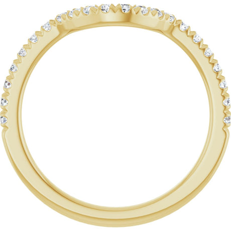 14K Yellow Gold 1/4 CTW Lab-Grown Diamond French-Set Contour Band