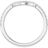 14K White 1/3 CTW Natual Diamond French-Set Contour Band