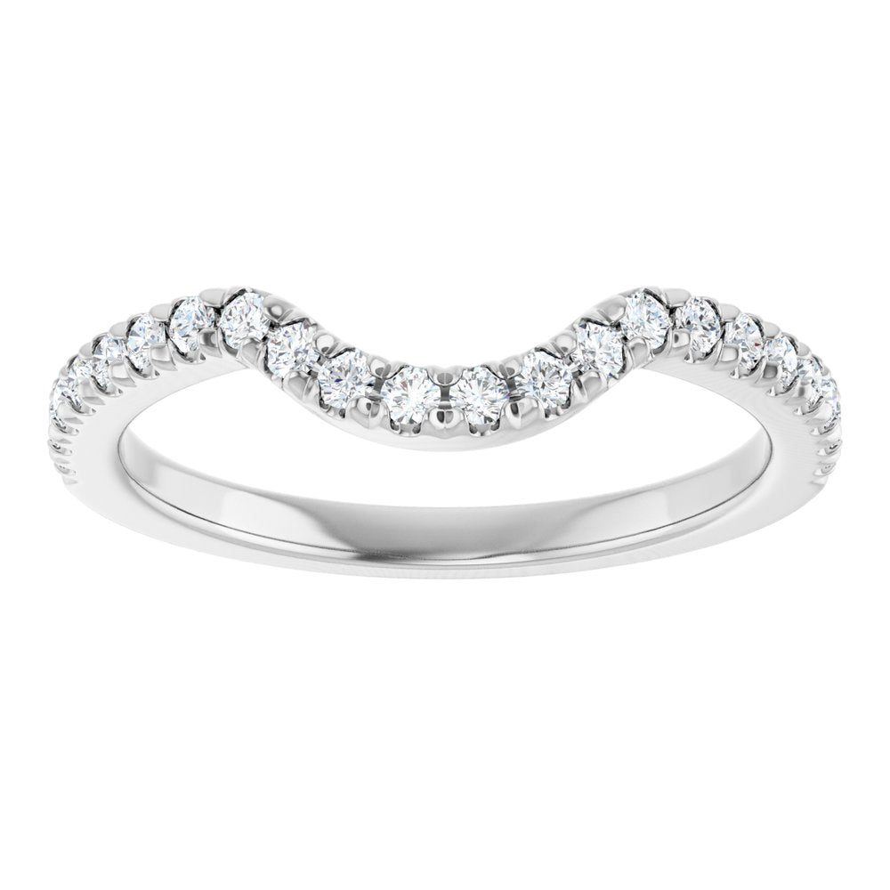 14K White 1/4 CTW Lab-Grown Diamond French-Set Contour Band