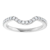 14K White 1/4 CTW Lab-Grown Diamond French-Set Contour Band