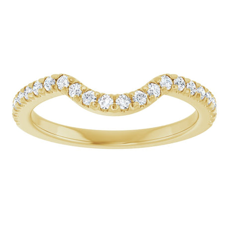 14K Yellow Gold 1/4 CTW Natual Diamond French-Set Contour Band