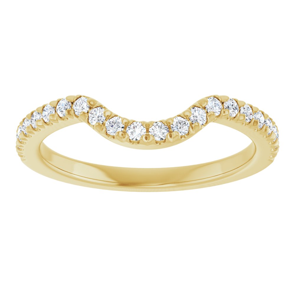 14K Yellow 1/4 CTW Lab-Grown Diamond French-Set Contour Band