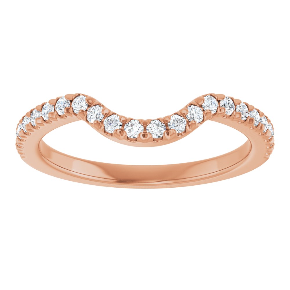 14K Rose 1/4 CTW Natural Diamond French-Set Contour Band