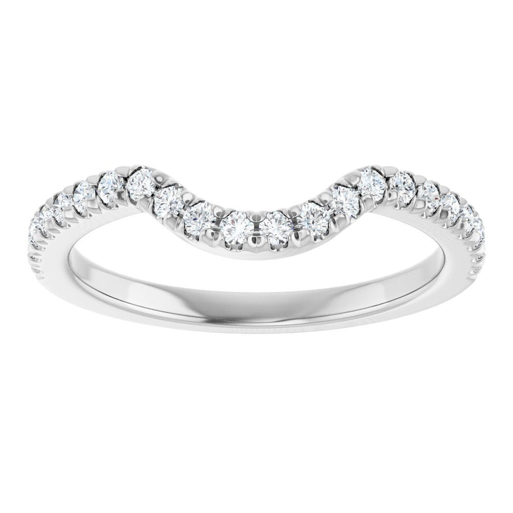 14K White Gold 1/3 CTW Lab-Grown Diamond French-Set Contour Band