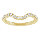 14K Yellow 1/3 CTW Natual Diamond French-Set Contour Band