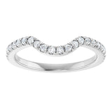 14K White Gold 1/4 CTW Natual Diamond French-Set Contour Band