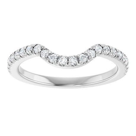 14K White Gold 1/4 CTW Lab-Grown Diamond French-Set Contour Band